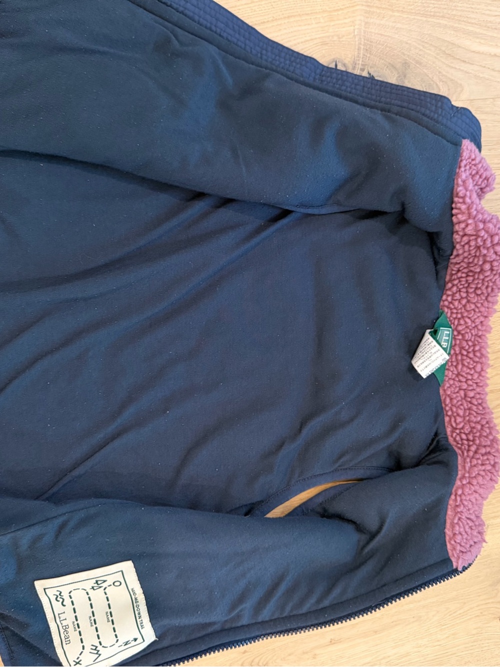 L.L.Bean Girls Mountain Classic Sherpa Fleece Vest Maeve Navy 3T - Picture 2 of 7